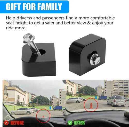 Vista 6 de Espaciador de asiento de 1 pulgada para elevar la parte trasera de los asientos delanteros, kit de elevación y reclinación ajustable para asiento