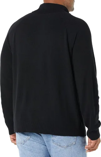 Vista 4 de Tienda Essentials Suéter de cuello alto de punto acanalado 100% algodón para hombre