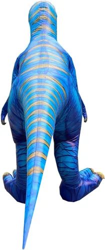 Vista 4 de WEI ZHENG Disfraz inflable de Velociraptor Disfraz inflable de dinosaurio Raptor Disfraz de Halloween