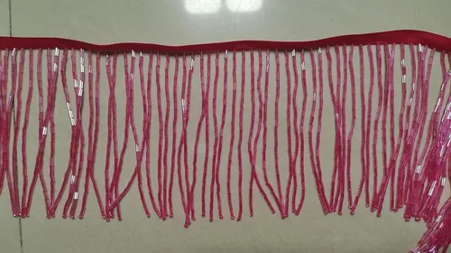 Vista 7 de Ribete de flecos con cuentas, cinta con borlas de 4 pulgadas de ancho, 1 yarda de largo para manualidades, decoración de ropa (negro)