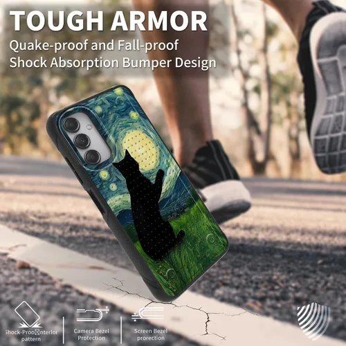 Vista 4 de Funda protectora resistente de doble capa para Samsung A14 5G (parte trasera con textura antideslizante), TPU suave a prueba de golpes, para Samsung