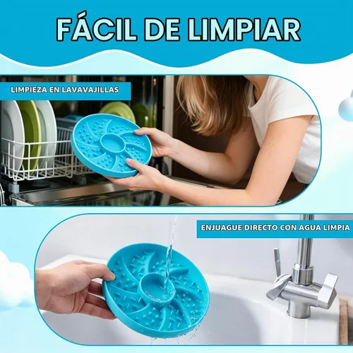 Vista 6 de Tazón de silicona para perros, comedero lento de silicona, con forma de rompecabezas, antiasfixia, cuencos de comida para mascotas, capacidad de 2