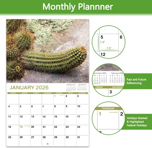 Vista 3 de Regalos de broma - Divertido calendario 2026, 12 meses desde enero de 2026 hasta diciembre de 2026, 28 x 43.18 cm (11 x 17 pulgadas) (abierto)