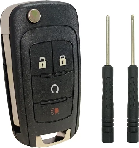 Vista 11 de Carcasa de repuesto para llavero compatible con Chevrolet Chevy Equinox Sonic GMC Terrain, control remoto de entrada sin llave para llave de coche