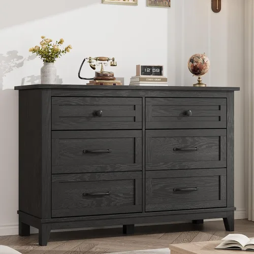 Vista 17 de GarveeHome Cómoda de 5 cajones verticales de 41.3 pulgadas de alto con gran almacenamiento, cómoda de madera independiente para dormitorio, sala