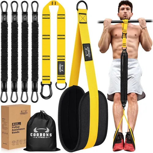 Vista 7 de Pull Up Assistance Bands, 300lbs Heavy Duty Resistance Bands for Pull Ups with Adjustable Height, Fabric Feet Rest & Knee Support, Strength Training