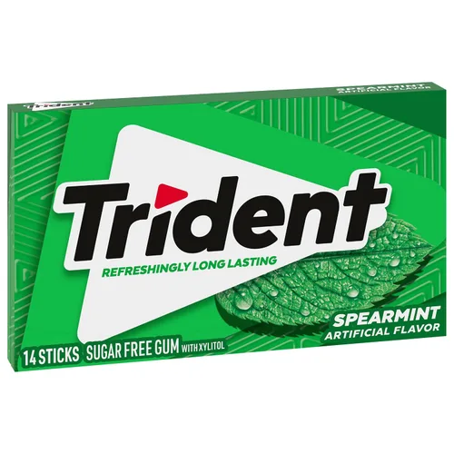 Vista 10 de Goma de mascar Trident Spearmint sin azúcar, 14 piezas