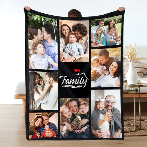 Vista 18 de Baosity Manta personalizada con texto, fotos Manta personalizada para envolver usando mis propias fotos Manta personalizada Regalos