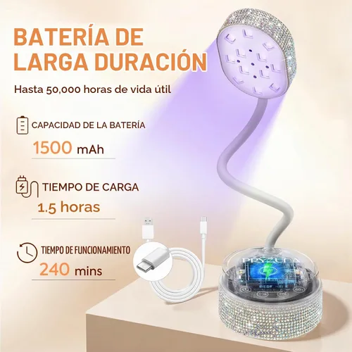Vista 7 de Lámpara de uñas LED UV 36W mini flash cura cuello de cisne luz UV para uñas de gel X Diamond