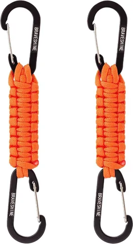 Vista 9 de BRAVESHINE Mosquetón de llavero con clip de paracord, gancho de anillo en D para lanyard, colgador para cochecito, llavero para botella de agua