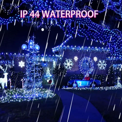 Vista 7 de Dazzle Bright Paquete de 2 tiras de luces solares para exteriores, total de 80 pies, 240 luces LED solares impermeables, 8 modos, luces de alambre