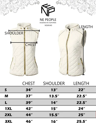 Vista 6 de NE PEOPLE Chaleco acolchado ligero con cremallera para mujer (S-3XL)