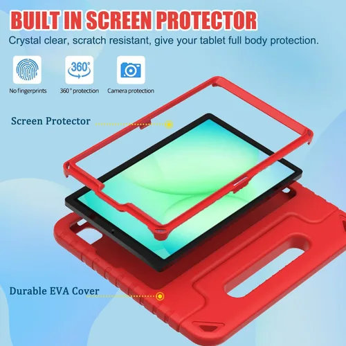 Vista 3 de BMOUO Funda infantil para Samsung Galaxy Tab A11 de 8.7 pulgadas 2025, Galaxy A9 de 8.7 pulgadas 2023 / A7 Lite 2021 con protector de pantalla, a