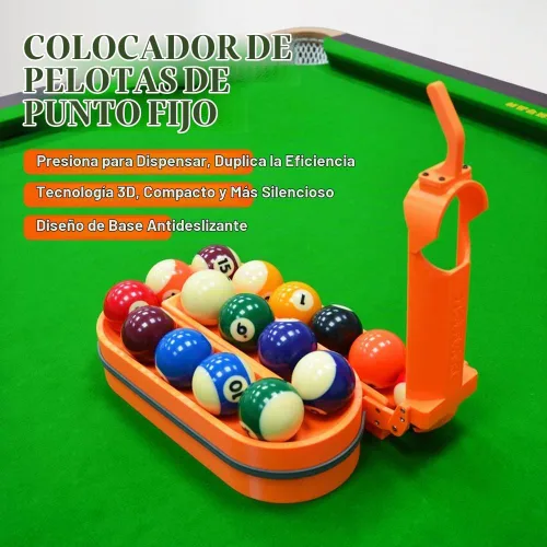 Vista 2 de Estante de bolas de piscina de precisión: herramienta de entrenamiento de billar impresa en 3D para una práctica consistente, crea triángulo