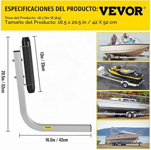 Vista 7 de VEVOR Boat Trailer Guide, 22"-60" Adjustable Design Trailer Guide Poles, 2PCS Rustproof Steel Trailer Guide, for Ski Boat, Fishing Boat
