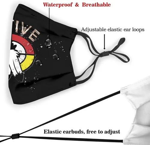 Vista 5 de Native American Medicine - Mascarilla reutilizable para adultos, color negro, Negro