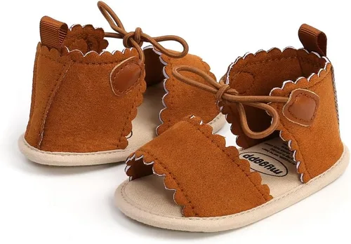 Vista 7 de Sandalias de verano para bebés, niños y niñas, para vestido de boda, zapatos planos para recién nacidos, zapatos de cuna para primeros pasos