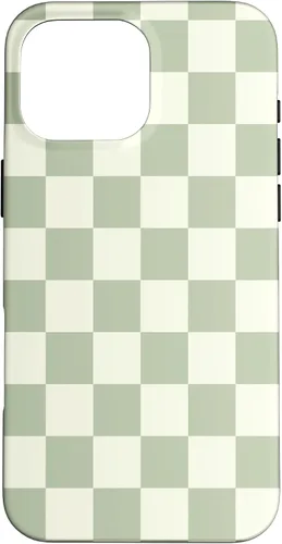 Vista 19 de Funda clásica Checkered Checker Checkerboard Light Sage Green para iPhone 17
