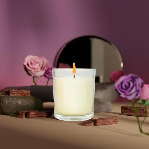 Vista 5 de 12 velas de soja de 6 onzas, juego de velas aromáticas a granel con aroma a rosa, velas de aromaterapia, velas perfumadas para aliviar el estrés