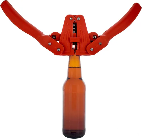 Vista 6 de Taponadora de botellas roja con tapas de corona de barrera de oxígeno dorado-144