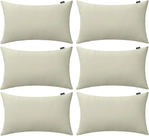 Vista 58 de Coddsmz Paquete de 6 fundas de almohada decorativas 100% algodón, fundas de cojín cuadradas de Navidad sólidas para el hogar, cama, sofá, día