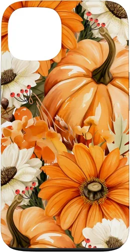 Vista 7 de Funda con temática de otoño para iPhone 16, diseño de calabaza, niña, mujer, diseño vintage de otoño