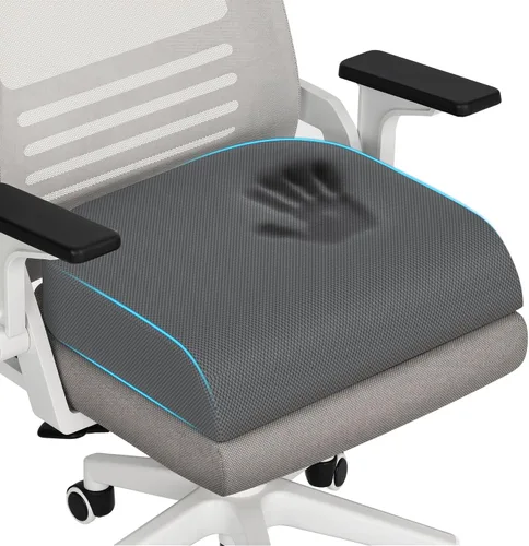 Vista 25 de TranquilRelax Cojín de asiento de espuma viscoelástica para silla de oficina, 3 pulgadas, color negro Medium-firm Support for Long Sitting