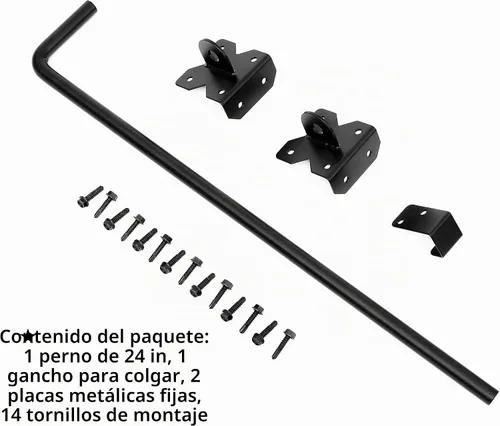 Vista 2 de Perno de caída de bastón de 24 pulgadas resistente, barra de caída de puerta de material de acero - 1 paquete, principalmente para puerta de una