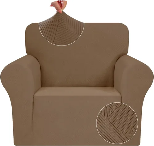 Vista 47 de JIVINE - Funda para sofá biplaza, 1 pieza elástica para sofá de 2 cojines, protector de muebles con parte inferior elástica para niños y mascotas