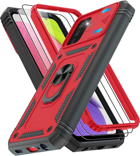 Vista 223 de Gritup Funda para Google Pixel 6 con cubierta deslizante para cámara y protector de pantalla (2 unidades), soporte de anillo giratorio 360°, funda