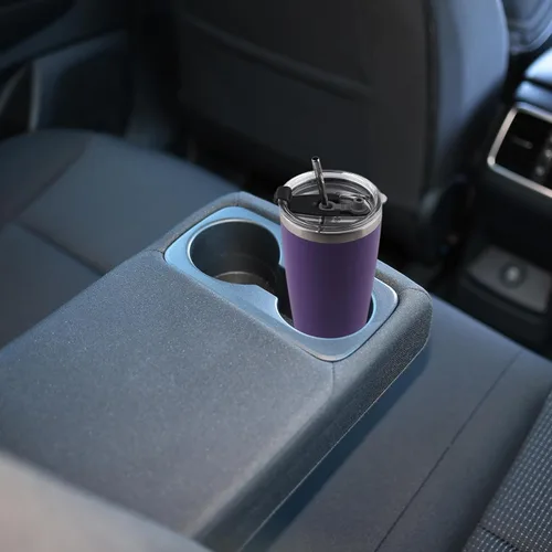 Vista 6 de Vaso de 20 onzas con tapa, vasos de acero inoxidable a granel, vaso aislado al vacío de doble pared para café de viaje, vaso con recubrimiento