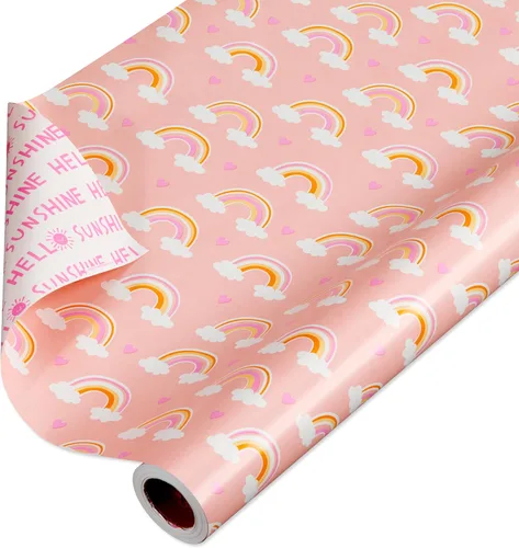 Vista 8 de American Greetings - Papel de regalo reversible de 175 pies cuadrados para fiestas de bebé, cumpleaños y todas las ocasiones, nubes y estrellas