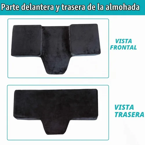 Vista 3 de Almohada de extensión de pestañas para salón de belleza de espuma viscoelástica con funda de terciopelo Almohada ergonómica de curva mejorada