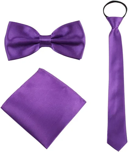 Vista 8 de Corbata cuadrada de bolsillo para niños - Juego de 3 piezas para niños con corbata de boda Praty