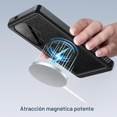 Vista 7 de ANTSHARE Funda impermeable IP68 para Samsung Galaxy S24 Ultra, compatible con MagSafe, protector de pantalla y lentes integrado, protección
