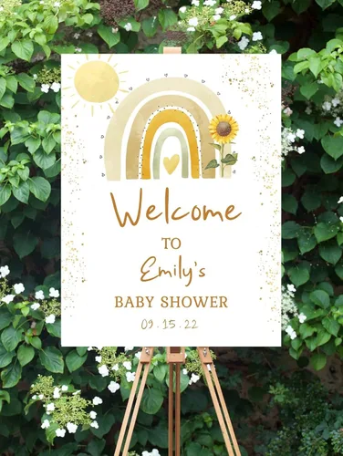 Vista 5 de Letreros de bienvenida personalizados para bebés, decoración de letrero de vegetación editable, plástico