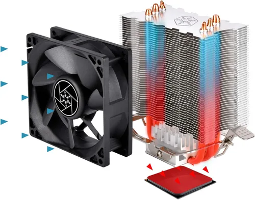 Vista 7 de Silverstone Disipador térmico de CPU de 4.921 in de altura para Intel Socket LGA115X/1366/2011/2066 y AMD Socket AM2/AM3/AM4/FM1/FM2 KR02