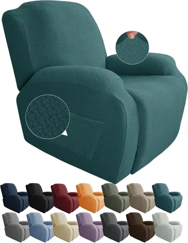 Vista 13 de JIVINER Fundas de sofá reclinable de 8 piezas, fundas elásticas de jacquard para sofá reclinable, fundas para sala de estar, protector suave de 3