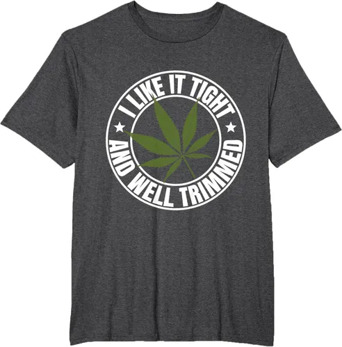 Vista 17 de Weed Cannabis Medical Marihuana I Like It Camiseta ajustada y recortada, Negro, S