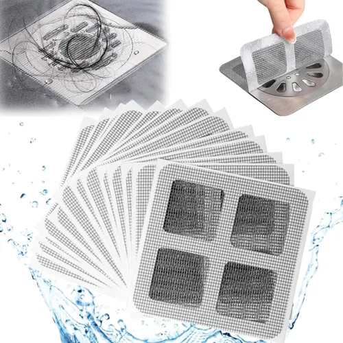 Vista 9 de Adhesivo desechable de drenaje de suelo de 4 x 4 pulgadas, calcomanías desechables de drenaje de ducha, calcomanías de malla para baño, cocina 20PZAS