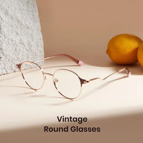 Vista 4 de Cyxus Round Blue Light Blocking Glasses for Women Metal Frame UV Filtering Computer Glasses Clear Lens 8132