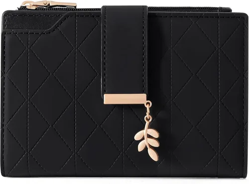 Vista 10 de SENDEFN Billeteras para mujer, billetera triple para mujer, tarjetero para tarjetas de crédito, bolsillo para monedas con ventana de identificación