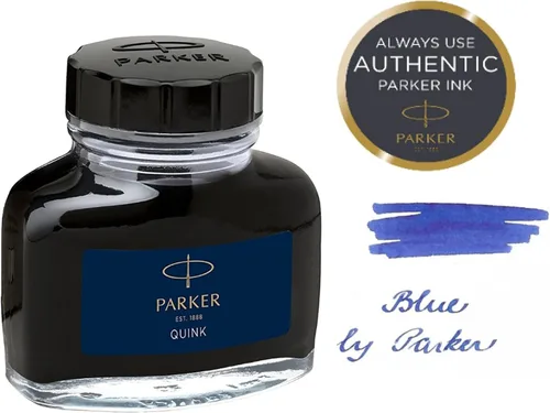 Vista 6 de Parker Pluma Estilográfica Tinta Quink Embotellada Líquida, 1.9 fl oz, en una Caja - Azul