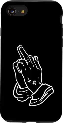 Vista 18 de Praying Hands Show Middle Finger Men's T-Shirt Women Case for iPhone 17