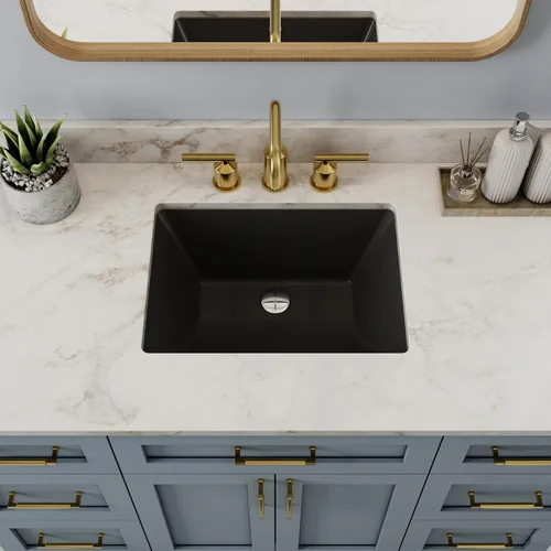 Vista 16 de HOROW Lavabo de Baño Rectangular para Montaje Inferior, Lavabo Rectangular de Vasija de 20 x 15 Pulgadas con Rebosadero, Lavabo de Cerámica Blanca