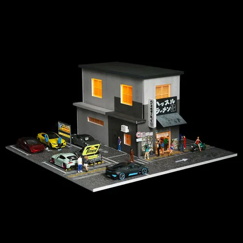 Vista 9 de Bivitre 1/64 Estuche de Exhibición de Diorama de Garaje con Luces LED - Compatible con Coches Diecast Mini GT de Hot Wheels Matchbox