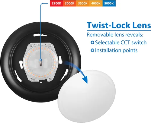 Vista 3 de NICOR Lighting RSD561120SBK RSDS56 - Luz de disco, color negro