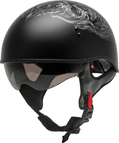 Vista 6 de GMAX HH-65 Naked DOT aprobado medio casco para motocicleta, ciclomotor, scooter y más