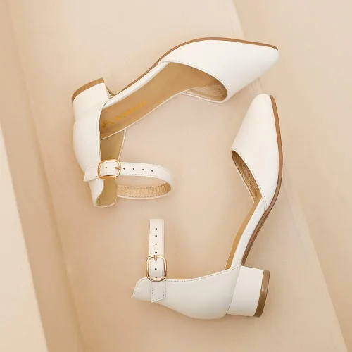 Vista 6 de Amoji Zapatos de vestir con correa de tobillo para niñas, zapatos de vestir para fiesta de boda para niños pequeños y grandes 412