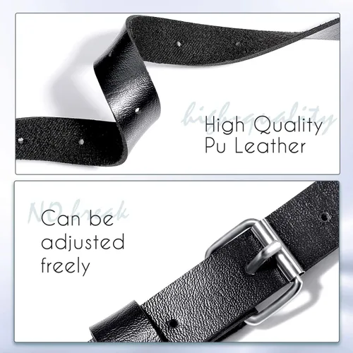 Vista 6 de Punk Waist Leather Chain Belt Harness Strappy Adjustable Body Accessories